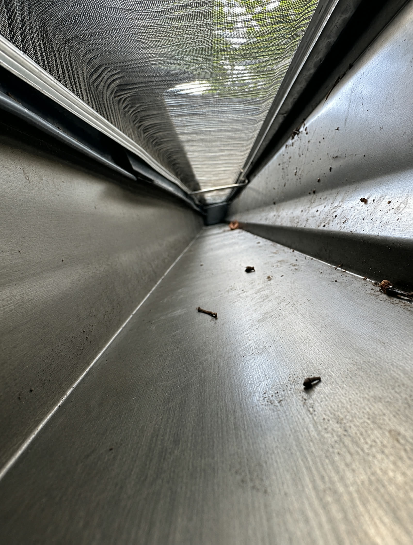 Clean gutter interior after clearing and flushing
