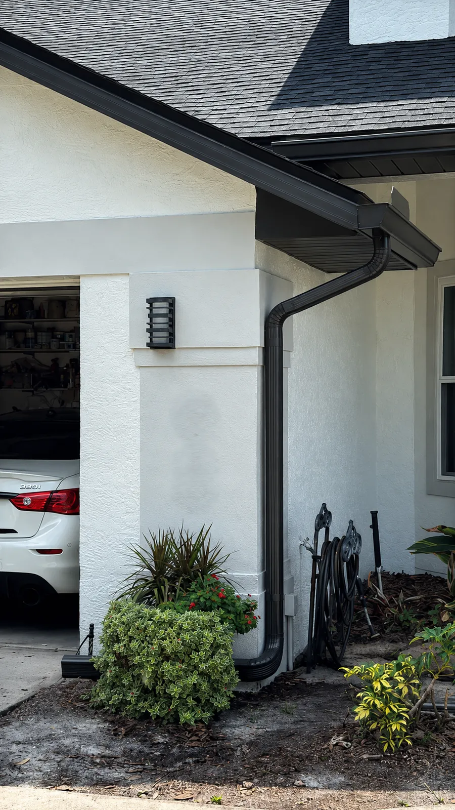 New downspout next to the garage of a home in Oviedo, FL